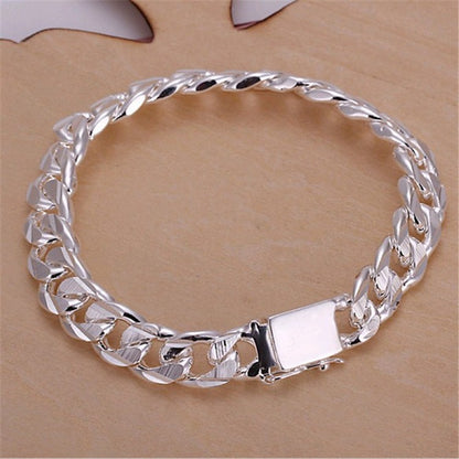 Fashionable Silver-Plated Men's Side Buckle Bracelet