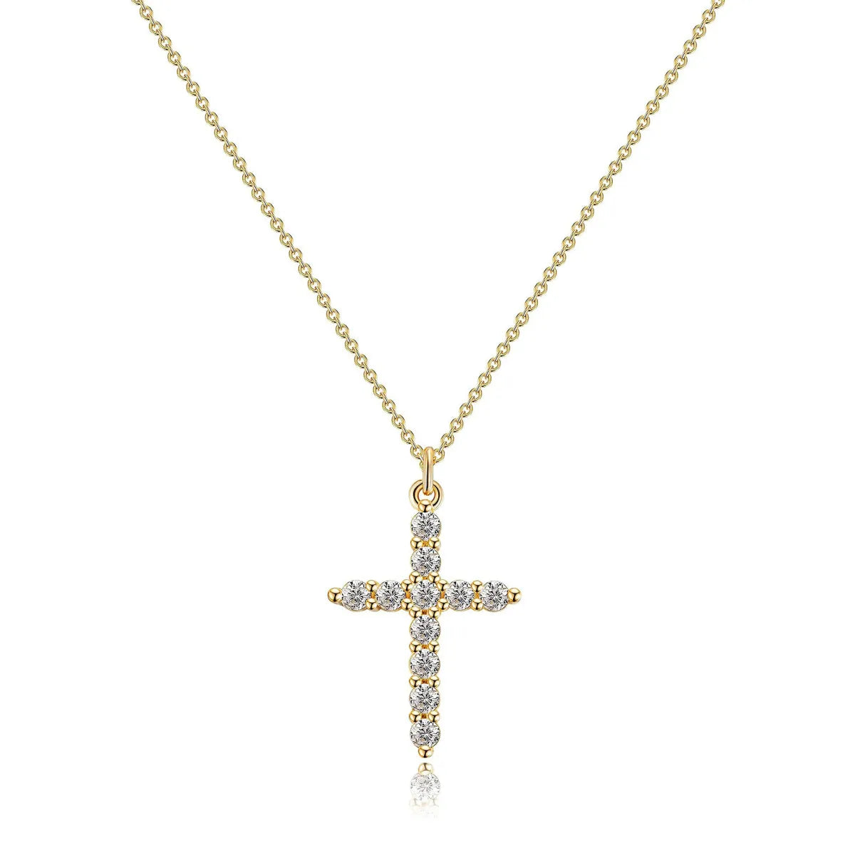 Rotatable Cross Crown Diamond Necklace