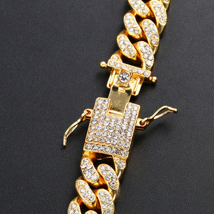 Hip-Hop Alloy Necklace with 12mm Wide Butterfly Clasp