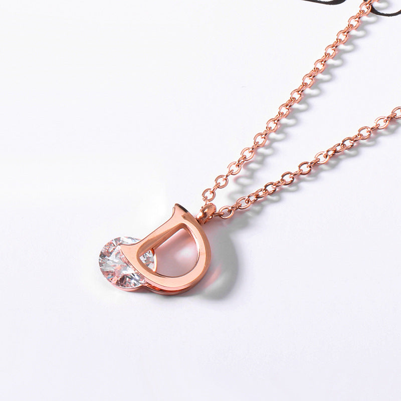 Rose Gold Four Leaf Clover Necklace for Women