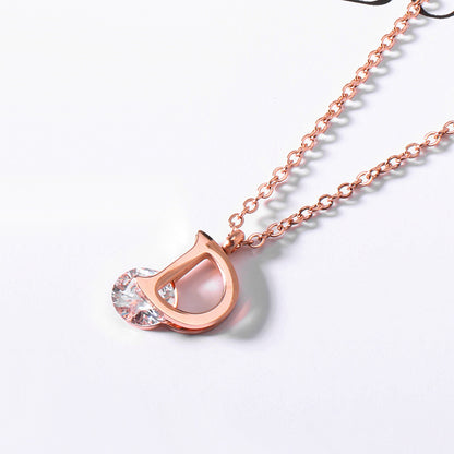 Rose Gold Four Leaf Clover Necklace for Women