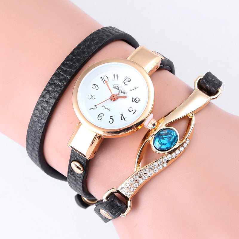 Blue Crystal Long Strap Quartz Bracelet Watch