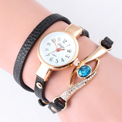 Blue Crystal Long Strap Quartz Bracelet Watch