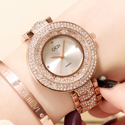 GEDI Women's Retro Diamond-Studded Steel Watch