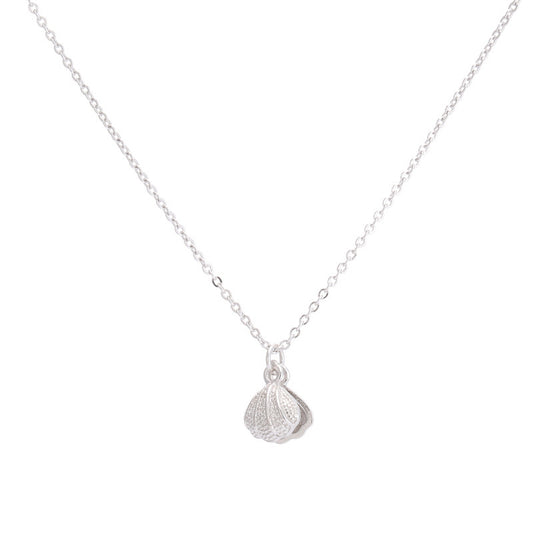 S925 Silver Necklace with Shell and Pearl Accents