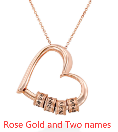 Heart Love Beaded Pendant Necklace,