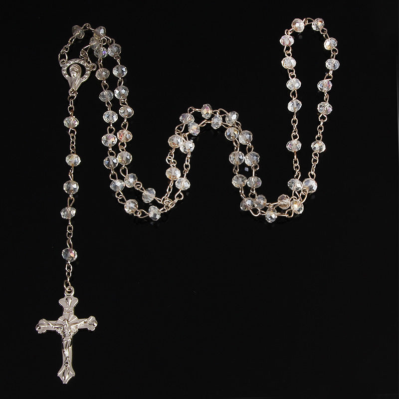 Crystal Cross Bead Necklace