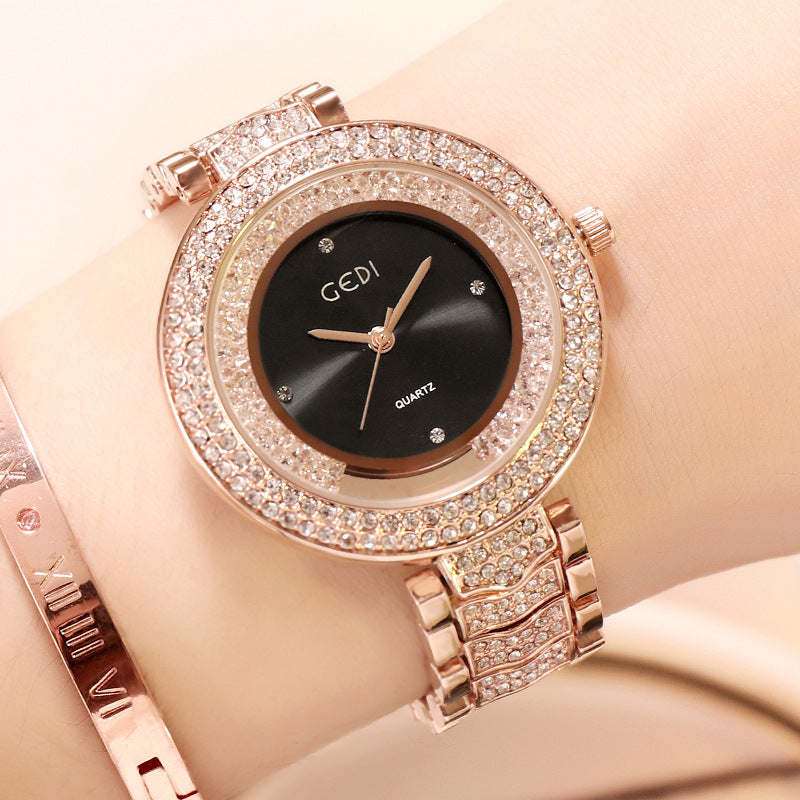 GEDI Women's Retro Diamond-Studded Steel Watch