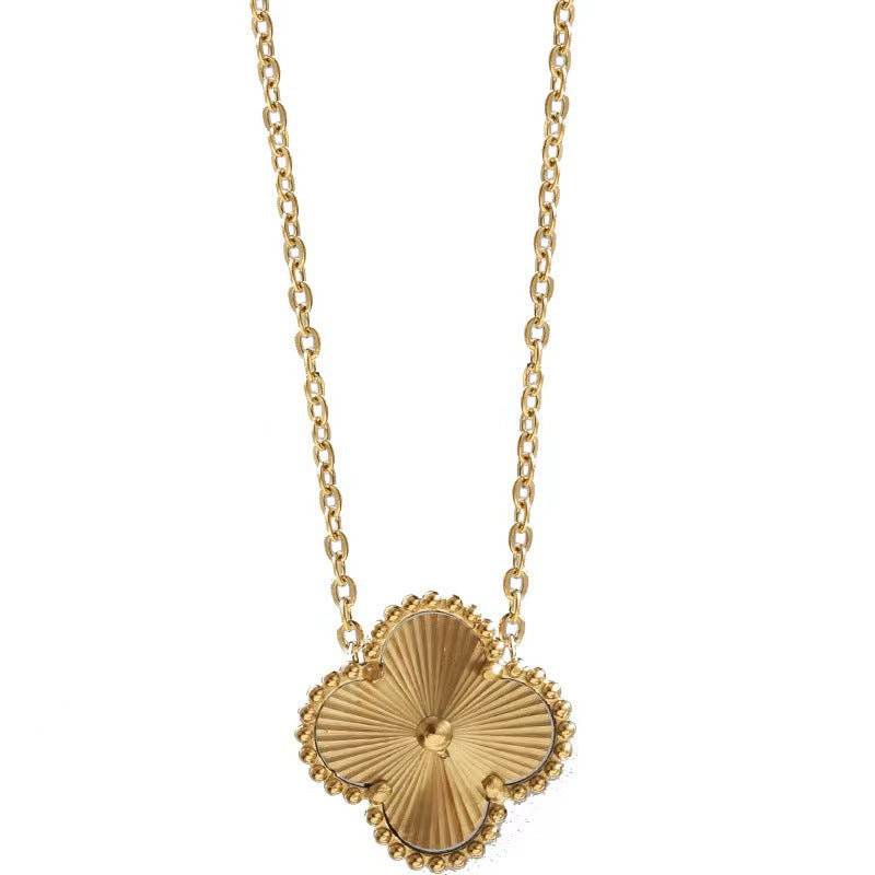 Trendy Four-Leaf Clover Choker Necklace Set for Women