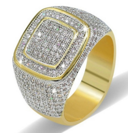 Hip Hop Statement Rings for Men - Gold & Silver Plated