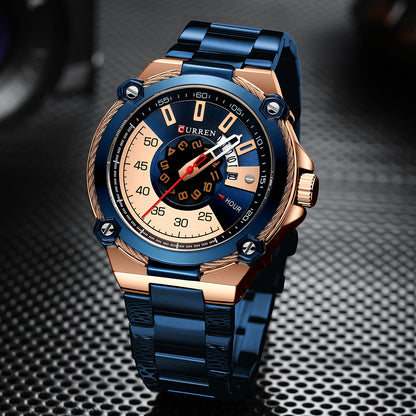 CURREN Men's Quartz Watch with Stainless Steel Band