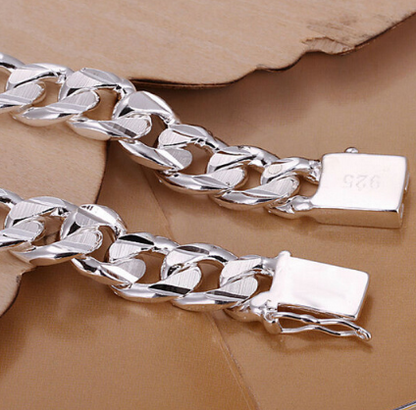 Stylish Silver-Plated Men's Side Buckle Bracelet