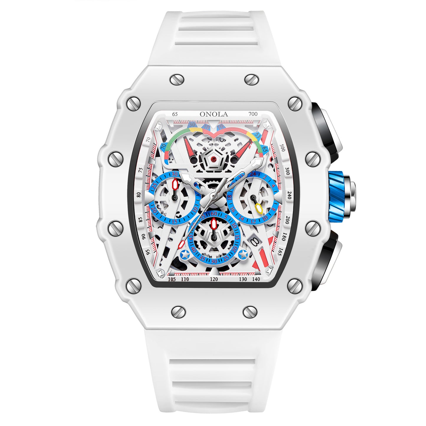 ONOLA Stylish Waterproof Quartz Men's Watch with Silicone Band