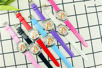 Unicorn Kids Belt Watch with Cartoon Design and Quartz Movement