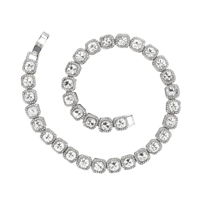 Men's Hip Hop Square Glass Cuban Chain