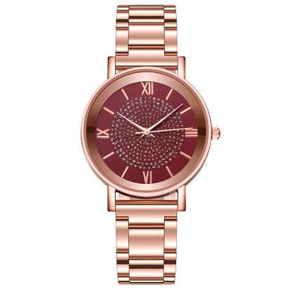 Starry Sky Quartz Watch for Women with Steel Band