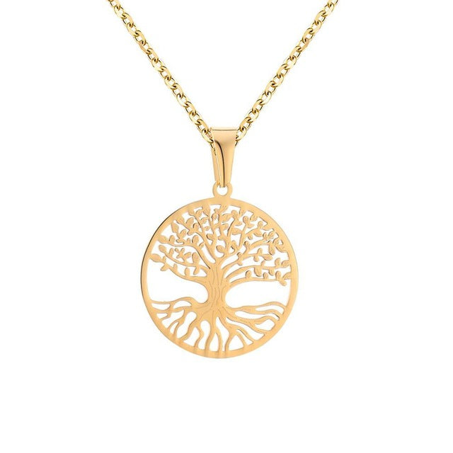 Stainless Steel Tree of Life Pendant Necklace
