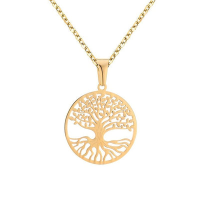 Stainless Steel Tree of Life Pendant Necklace