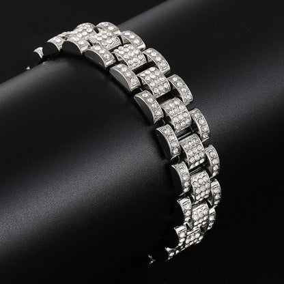 Hip Hop Cuban Chain Diamond Watch Band (EU/US Style)