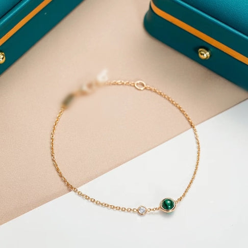 S925 Silver Bracelet with Pearl and Gemstone Accents