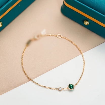 S925 Silver Bracelet with Pearl and Gemstone Accents
