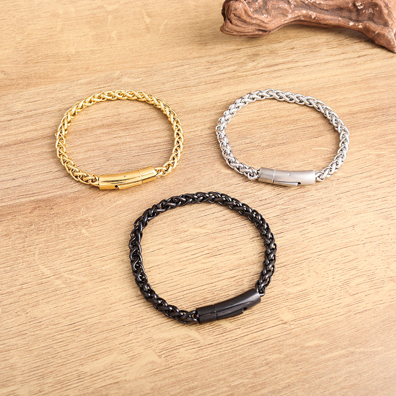 Hip-Hop Style Double-Sided Woven Men's Bracelet
