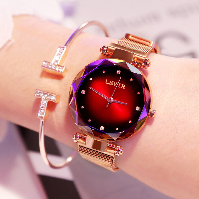 Women's Starry Quartz Watch with Magnetic Strap