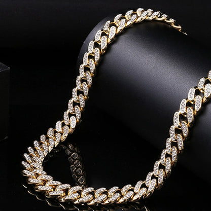 Cuban Chain Bracelet 12mm with Full Diamond Design