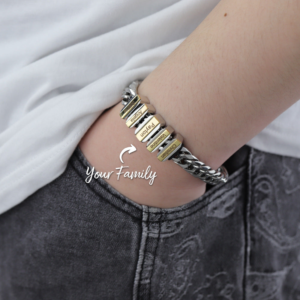 Men's Cuban Link Bracelet - Engraveable Titanium Steel