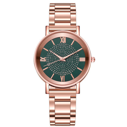 Starry Sky Quartz Watch for Women with Steel Band