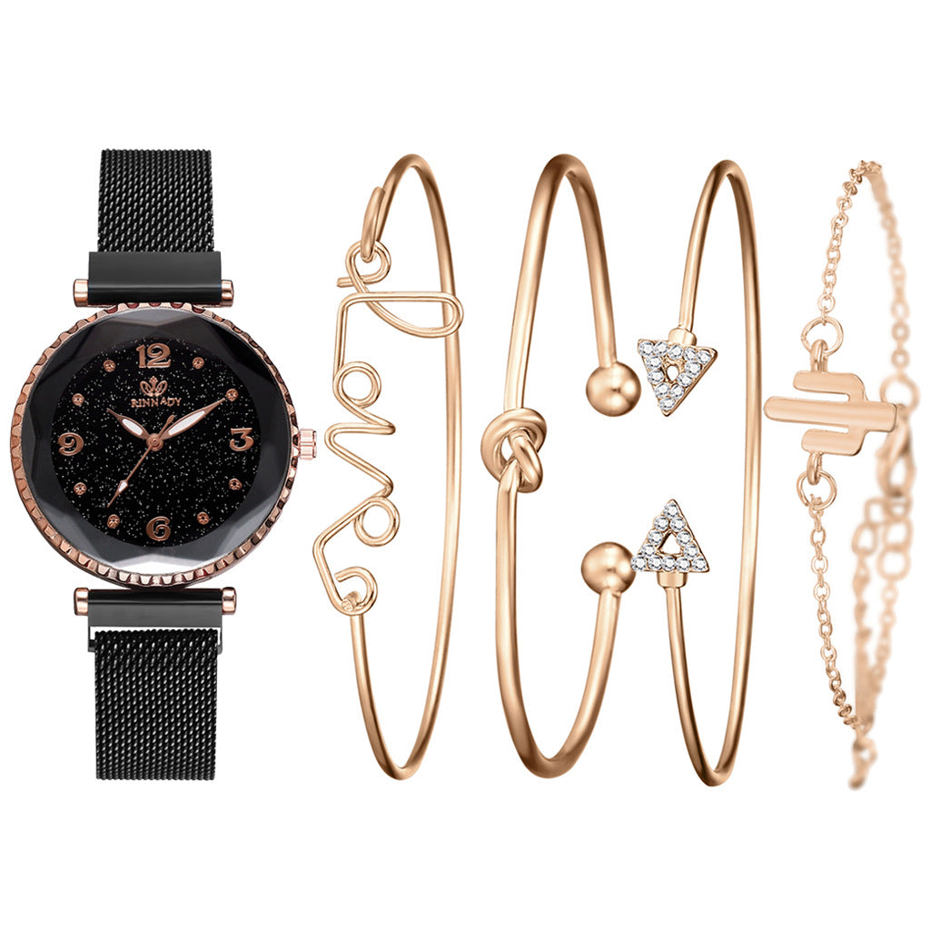 Quartz Watch and Bracelet Set for Women (2 Pieces)