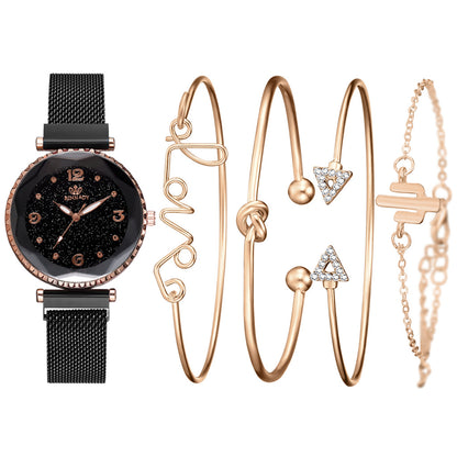 Quartz Watch and Bracelet Set for Women (2 Pieces)