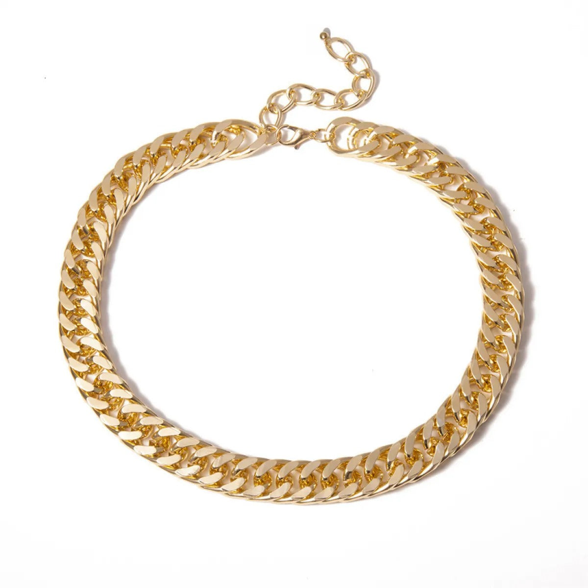 Cuban Curb Punk Gold Bracelet Necklace