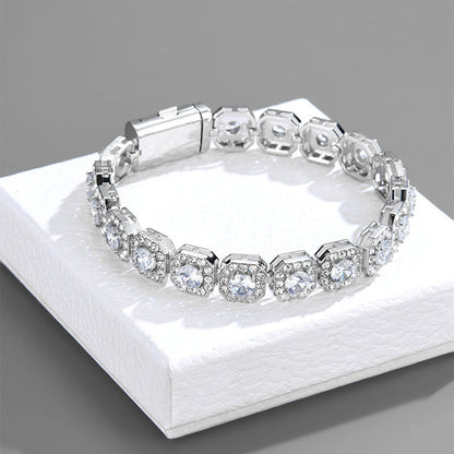 Square Zircon Rock Candy Clavicle Chain Necklace