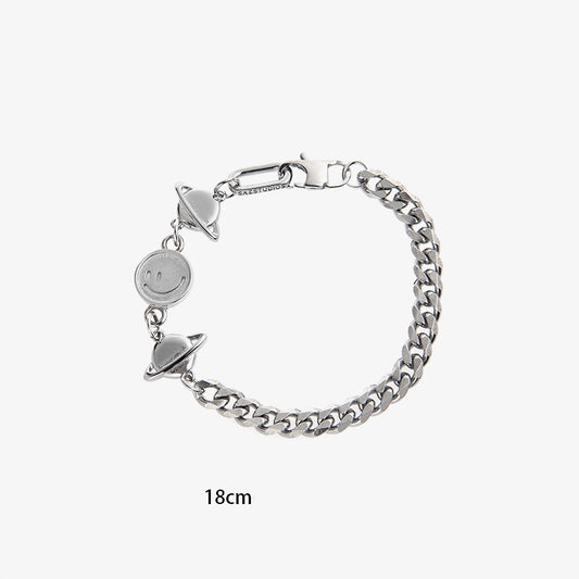 Cuban Diamond Planet Splice Bracelet