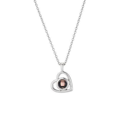 S925 Silver Heart Necklace with Custom Photo Pendant