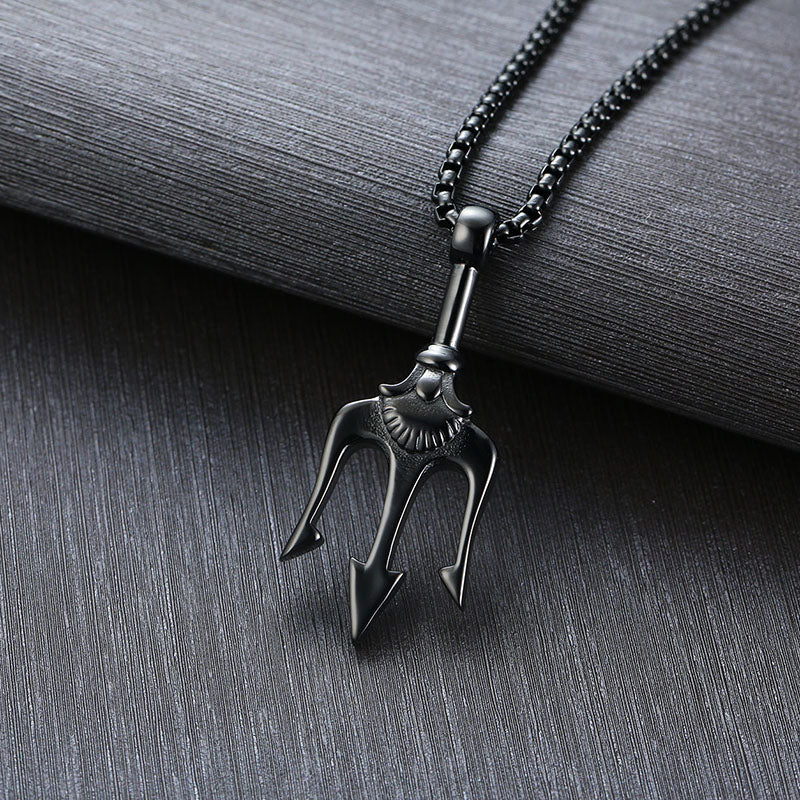 Titanium Steel Necklace with Hip Hop Cross Pendant