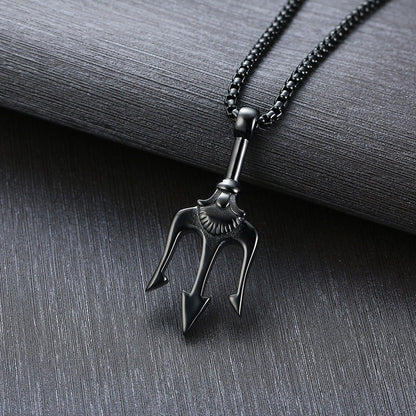 Titanium Steel Necklace with Hip Hop Cross Pendant