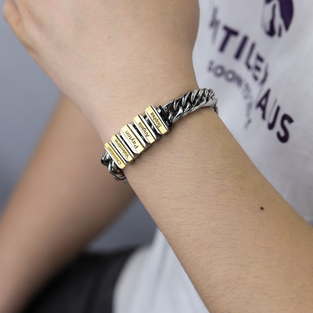 Men's Cuban Link Bracelet - Engraveable Titanium Steel