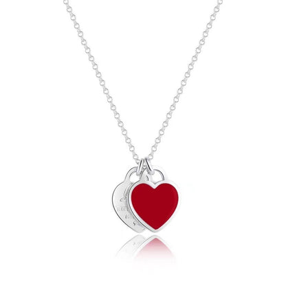 925 Sterling Silver Love Necklace with Heart Pendant