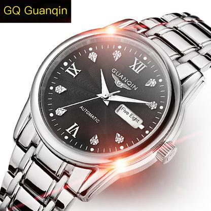 Men's Swiss Mechanical Watch with Steel Band (Waterproof)