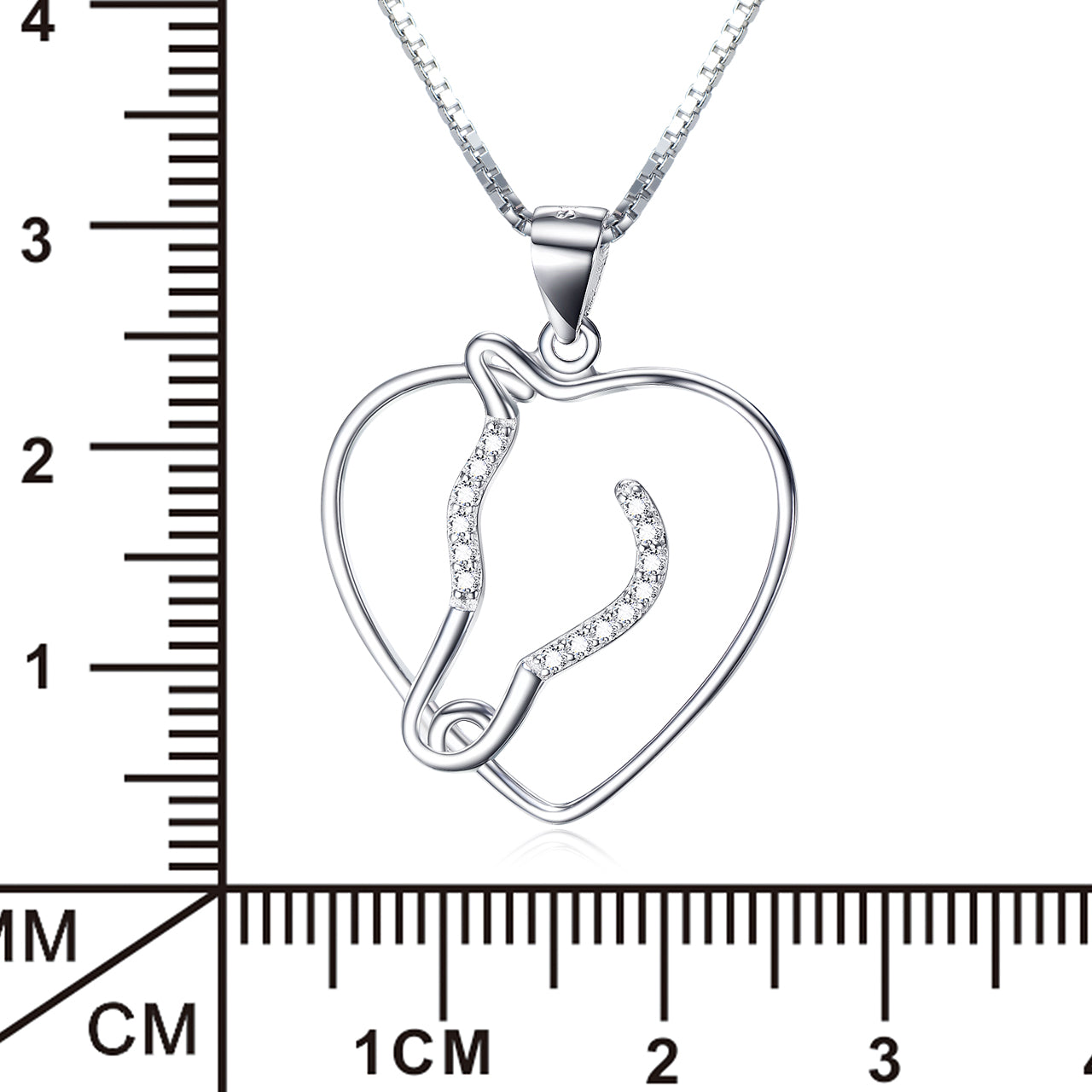Heart-Shaped Pendant Necklace with Diamonds for Women