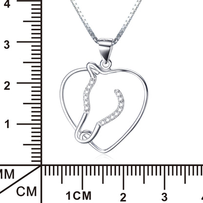 Heart-Shaped Pendant Necklace with Diamonds for Women