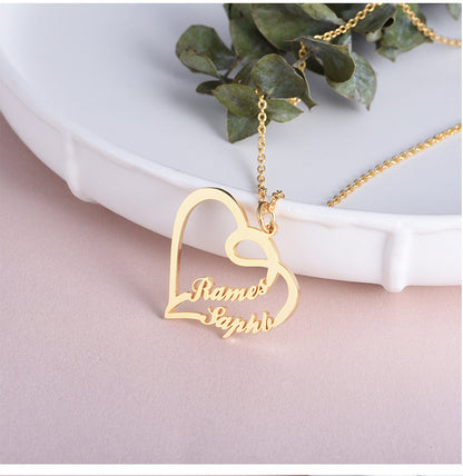 925 Silver Heart Letter Necklace