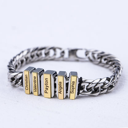 Men's Cuban Link Bracelet - Engraveable Titanium Steel