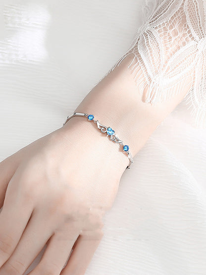 925 Silver Angel Wing Bracelet for Women, Unique Design