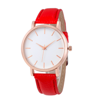 Women's Quartz Watch with Leather Strap - Casual Simple