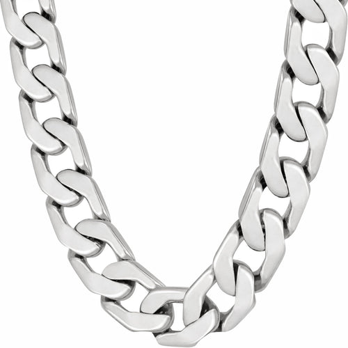 LIFETIME JEWELRY 11.5mm Flat Cuban Link Chain Necklace for Men 24k Real Gold Plated (20 inches White Gold)