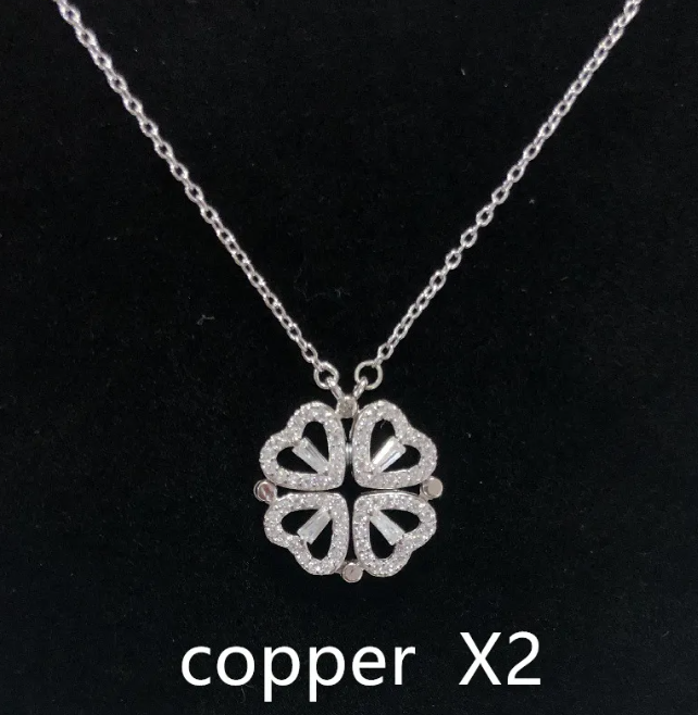 Heart-to-Heart Four-Leaf Clover Necklace
