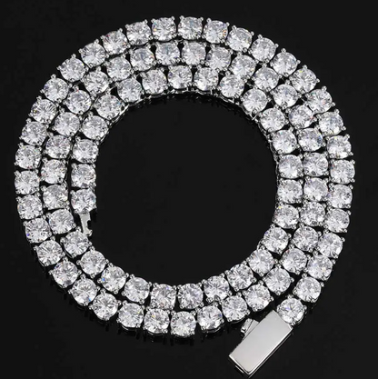 Hip Hop Spring Buckle Single Row Tennis Chain Bracelet